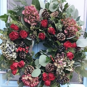 Beautiful hand crafted, scented door wreath.