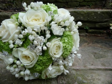 Sophisticated hand tied wedding bouquet.