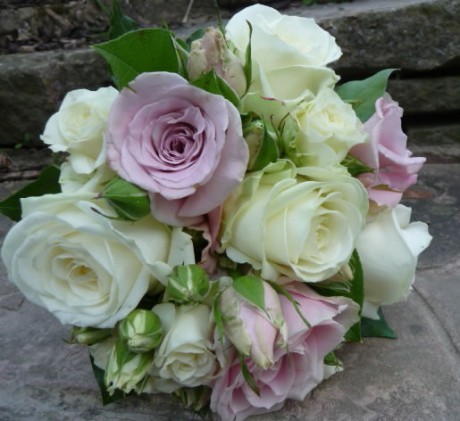 Wedding bouquet of vintage style roses