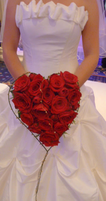 Romantic heart shaped bridal bouquet