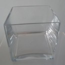 Glass cube vase - 15cm