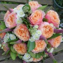 Wedding bouquet of ‘Vuvuzela’ roses.