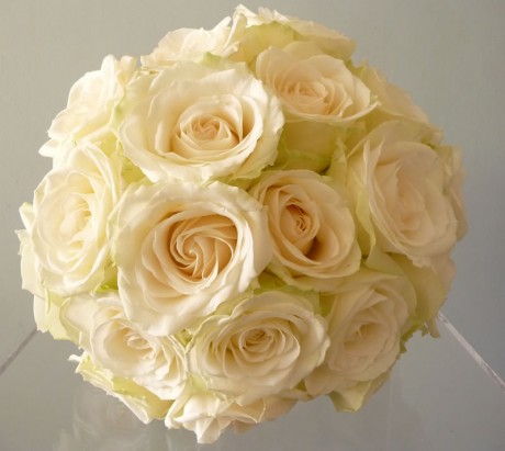 Classic compact hand tied wedding bouquet
