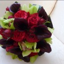Bridal bouquet of black calla lilies