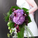 Purple trailing wedding bouquet