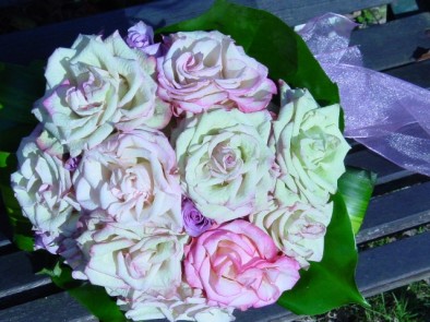 ‘Illusion’ rose hand-tied bouquet