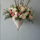 Our giant martini vases of scented seasonal flowers.