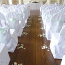 Rose petal aisle at Stanmer House